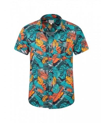 Hawaiian Short Sleeve Mens Shirt Turquoise $19.79 Tops