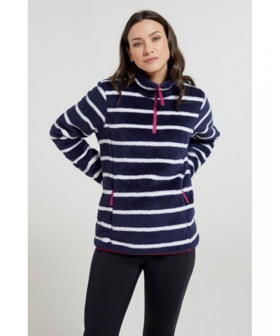 Nessy Stripe Womens Fleece Navy $15.51 Fleece