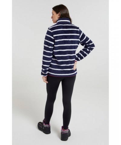 Nessy Stripe Womens Fleece Navy $15.51 Fleece