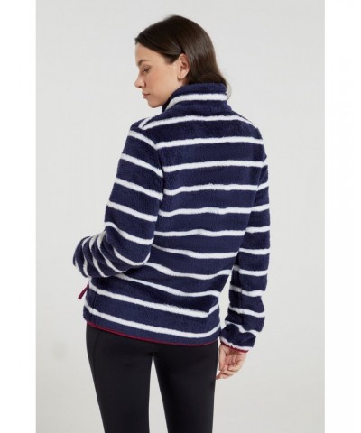 Nessy Stripe Womens Fleece Navy $15.51 Fleece