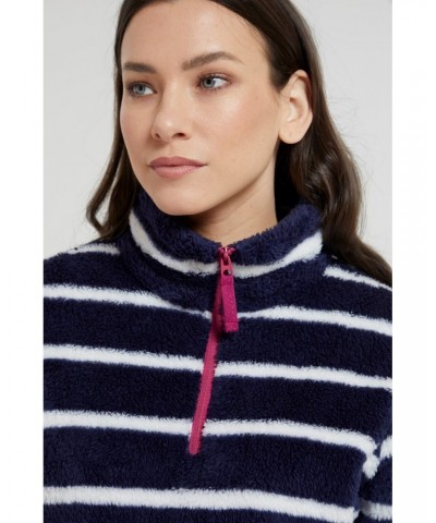 Nessy Stripe Womens Fleece Navy $15.51 Fleece