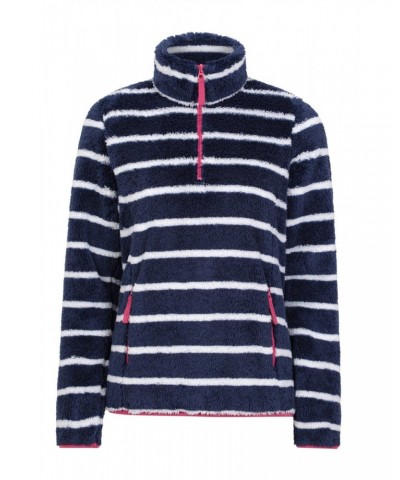 Nessy Stripe Womens Fleece Navy $15.51 Fleece