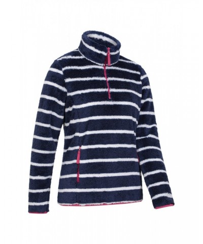 Nessy Stripe Womens Fleece Navy $15.51 Fleece