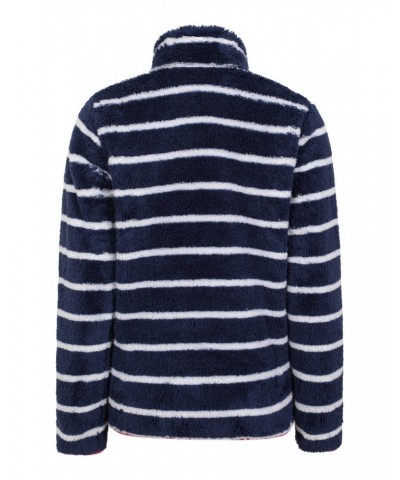 Nessy Stripe Womens Fleece Navy $15.51 Fleece