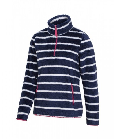 Nessy Stripe Womens Fleece Navy $15.51 Fleece