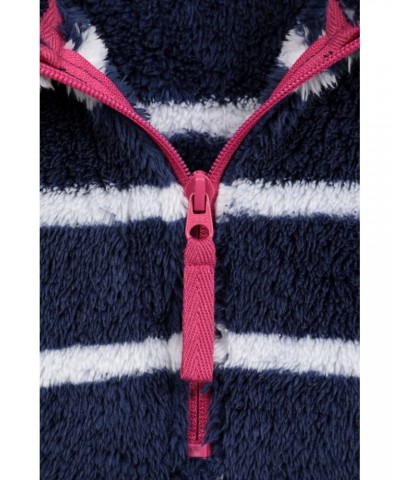 Nessy Stripe Womens Fleece Navy $15.51 Fleece