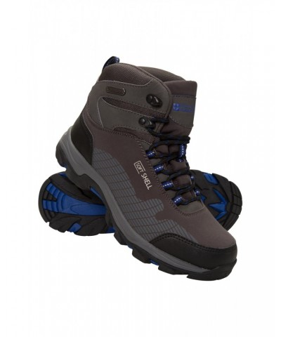 Softshell Kids Waterproof Hiking Boots Dark Grey $35.74 Footwear