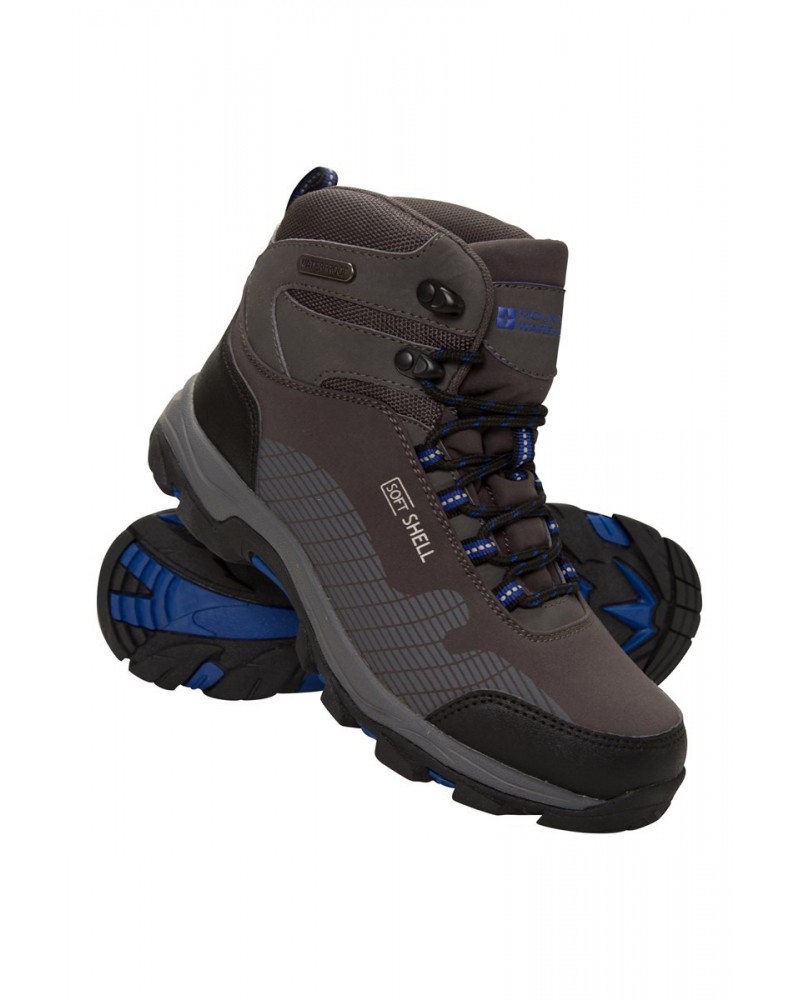 Softshell Kids Waterproof Hiking Boots Dark Grey $35.74 Footwear