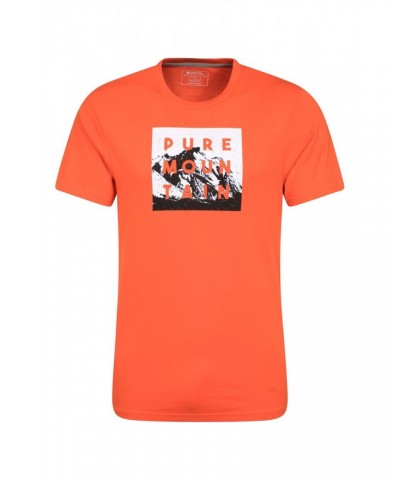 Pure Mountain Mens Organic Cotton T-Shirt Orange $14.24 Tops