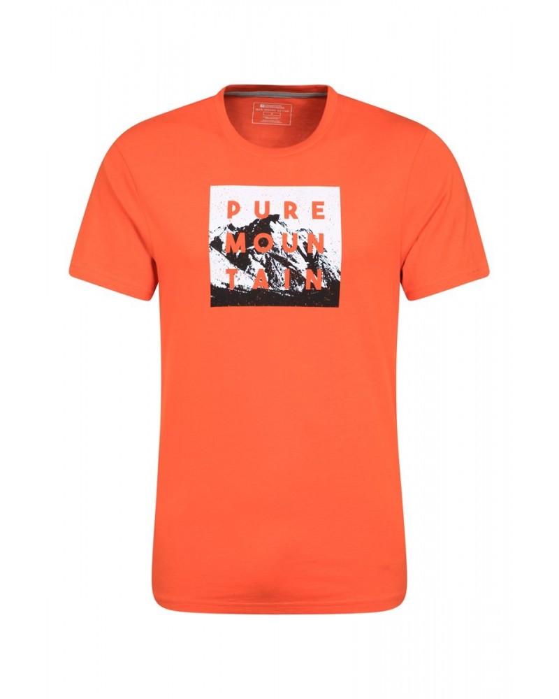 Pure Mountain Mens Organic Cotton T-Shirt Orange $14.24 Tops