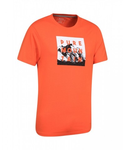 Pure Mountain Mens Organic Cotton T-Shirt Orange $14.24 Tops