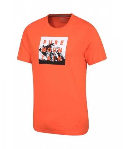 Pure Mountain Mens Organic Cotton T-Shirt Orange $14.24 Tops