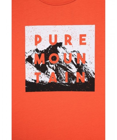 Pure Mountain Mens Organic Cotton T-Shirt Orange $14.24 Tops