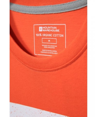 Pure Mountain Mens Organic Cotton T-Shirt Orange $14.24 Tops