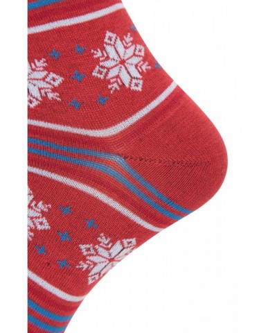 Recycled Jacquard Mens Mid-Calf Socks 3-Pack Red $13.74 Accessories