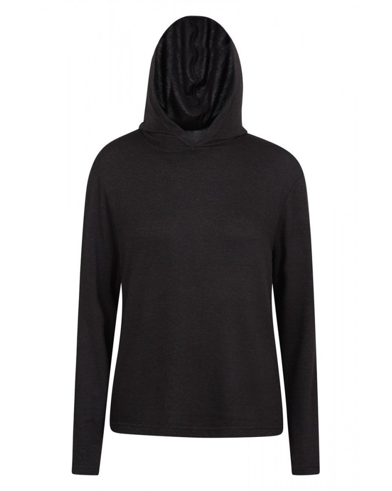 Womens Knitted Loungewear Hoodie Black $16.82 Loungewear