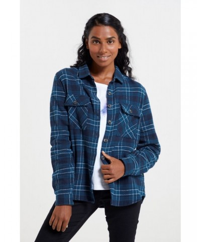Amber Womens Flannel Shirt Teal $19.60 Tops