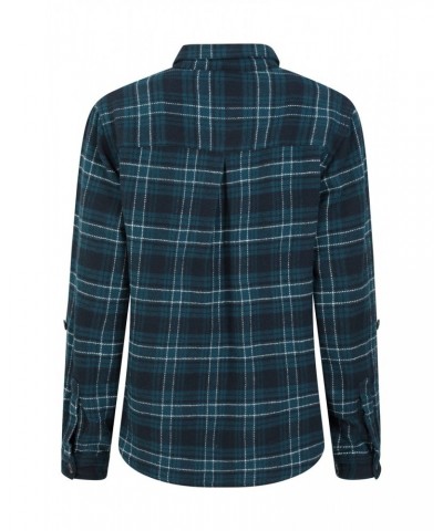 Amber Womens Flannel Shirt Teal $19.60 Tops