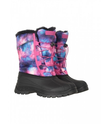 Whistler Kids Printed Adaptive Snow Boots Dark Purple $22.50 Footwear