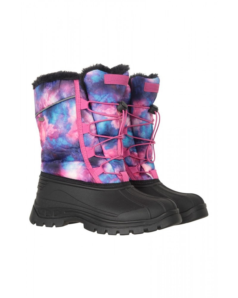 Whistler Kids Printed Adaptive Snow Boots Dark Purple $22.50 Footwear