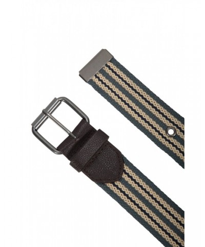 Striped Canvas Mens Belt Blue $10.99 Accessories