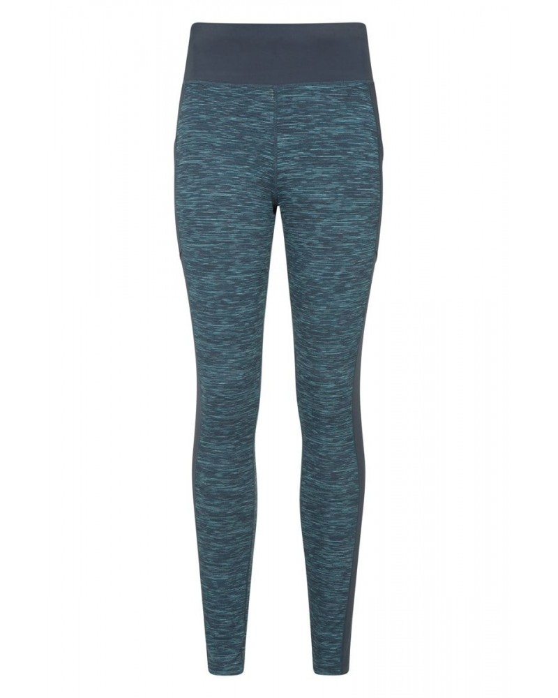 Bend and Stretch Panelled Womens Leggings Blue $13.20 Active