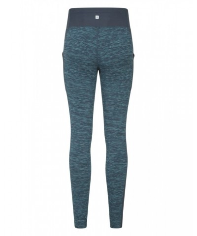 Bend and Stretch Panelled Womens Leggings Blue $13.20 Active