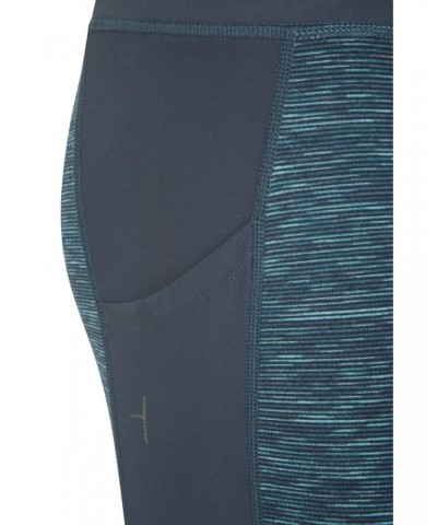 Bend and Stretch Panelled Womens Leggings Blue $13.20 Active