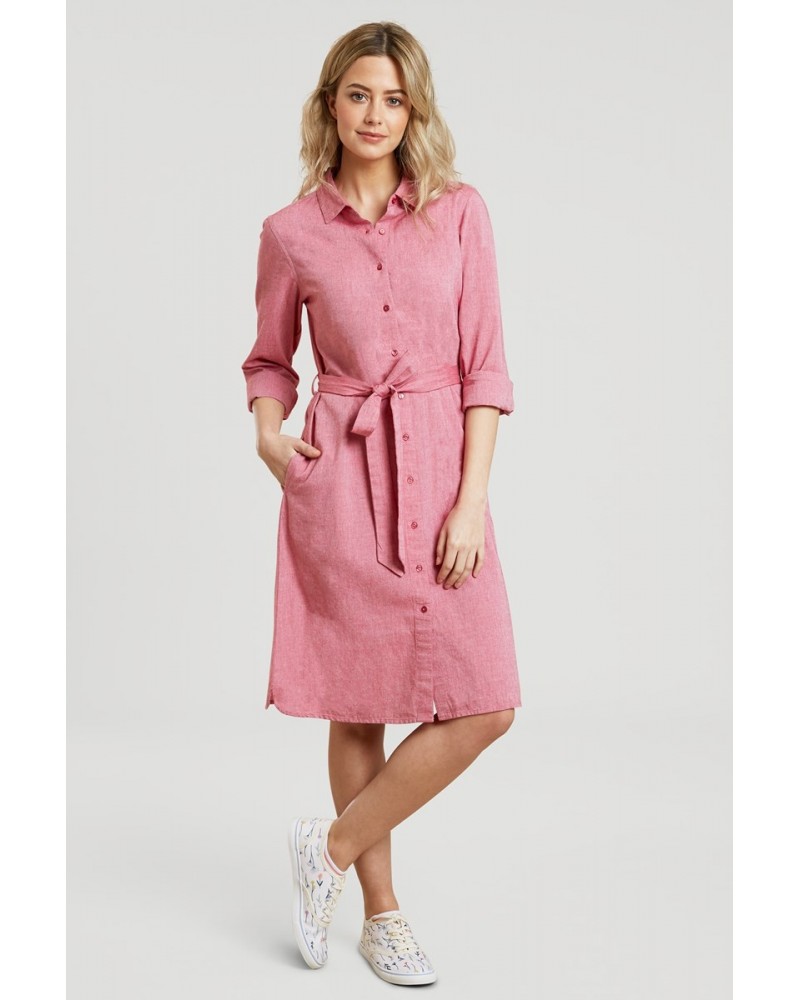 Manhattan Chambray Womens Shirt Dress Red $20.70 Dresses & Skirts