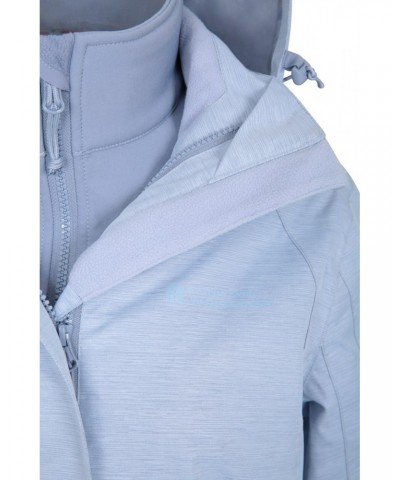 Bracken Melange Womens 3 in 1 Jacket Pale Blue $44.00 Jackets