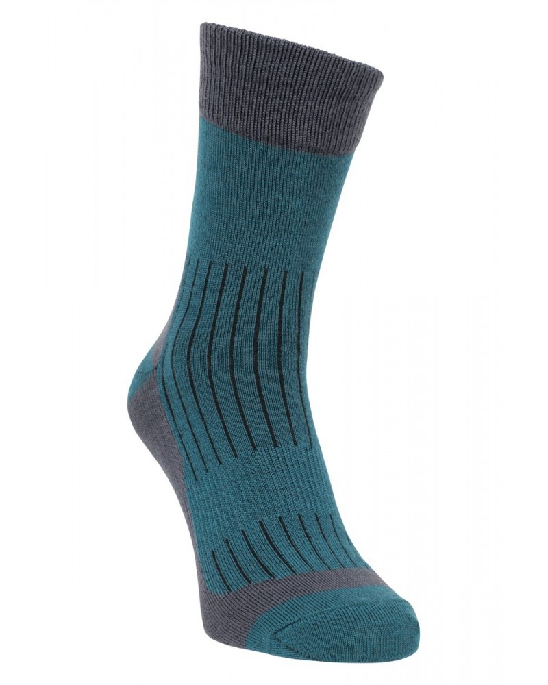 Mens Merino Mid-Calf Socks Teal $10.39 Thermals