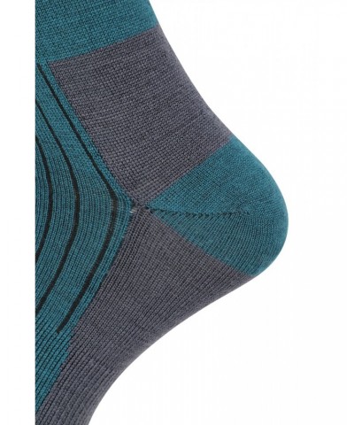 Mens Merino Mid-Calf Socks Teal $10.39 Thermals