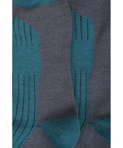 Mens Merino Mid-Calf Socks Teal $10.39 Thermals