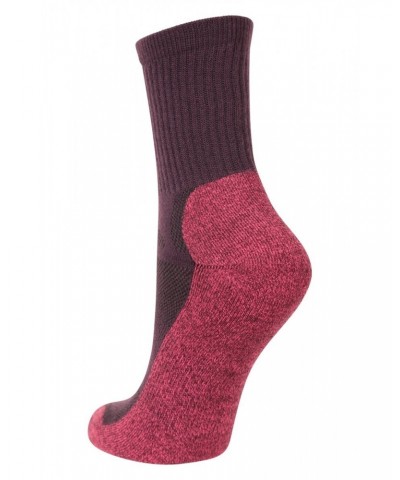 IsoCool Womens Trekker Quarter Length Socks Burgundy $10.99 Accessories