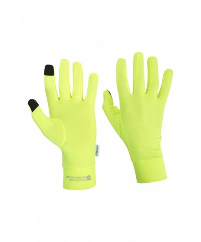 Mens Polygiene Touchscreen Running Gloves Lime $10.19 Accessories