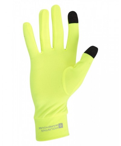 Mens Polygiene Touchscreen Running Gloves Lime $10.19 Accessories