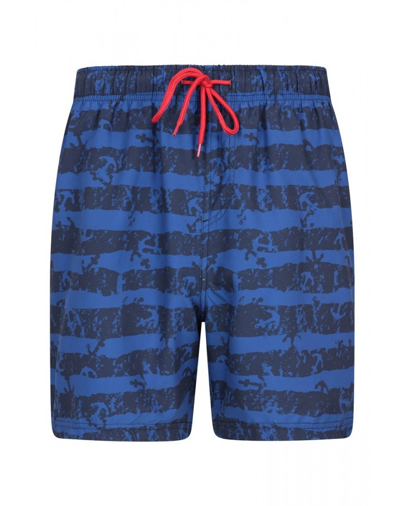 Aruba Printed Mens Swim Shorts Navy $14.49 Pants