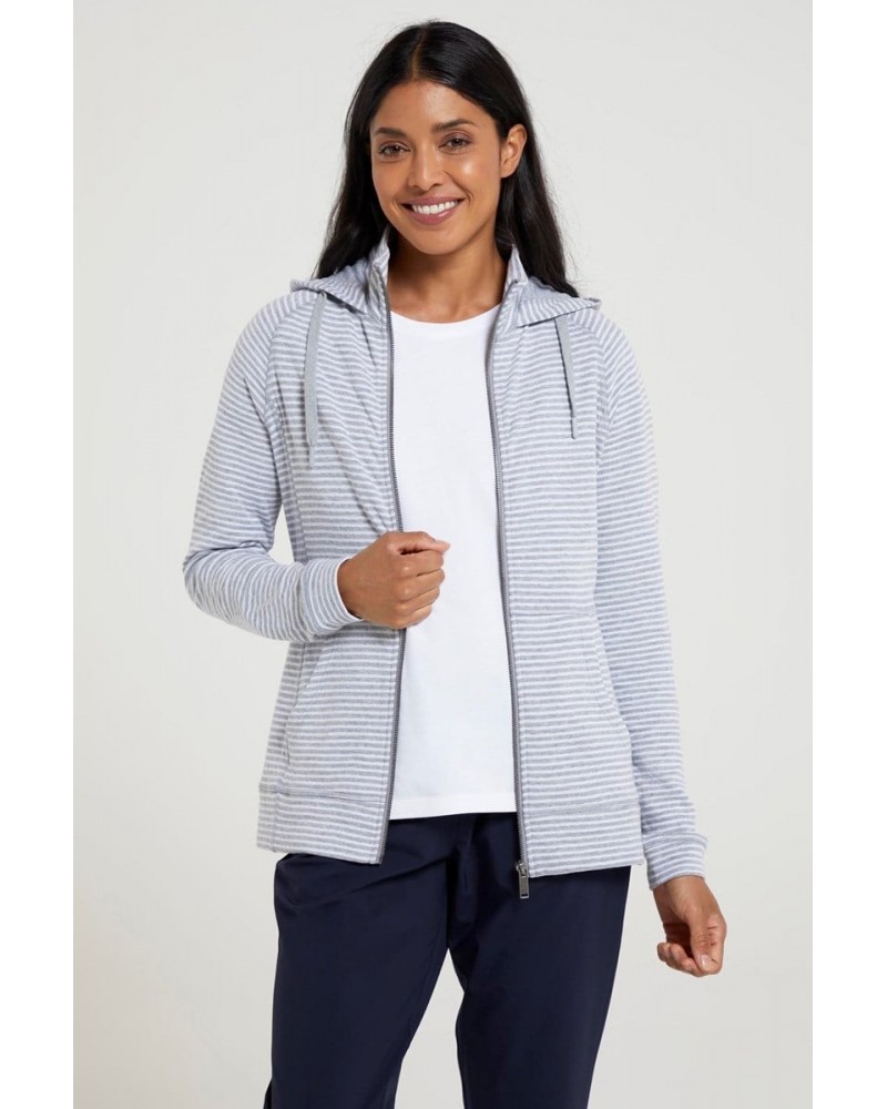 Woolamai Womens Full-Zip Hoodie Grey $22.26 Tops