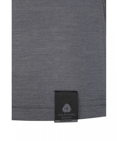 Womens Merino Roll Neck Top Grey $22.39 Thermals