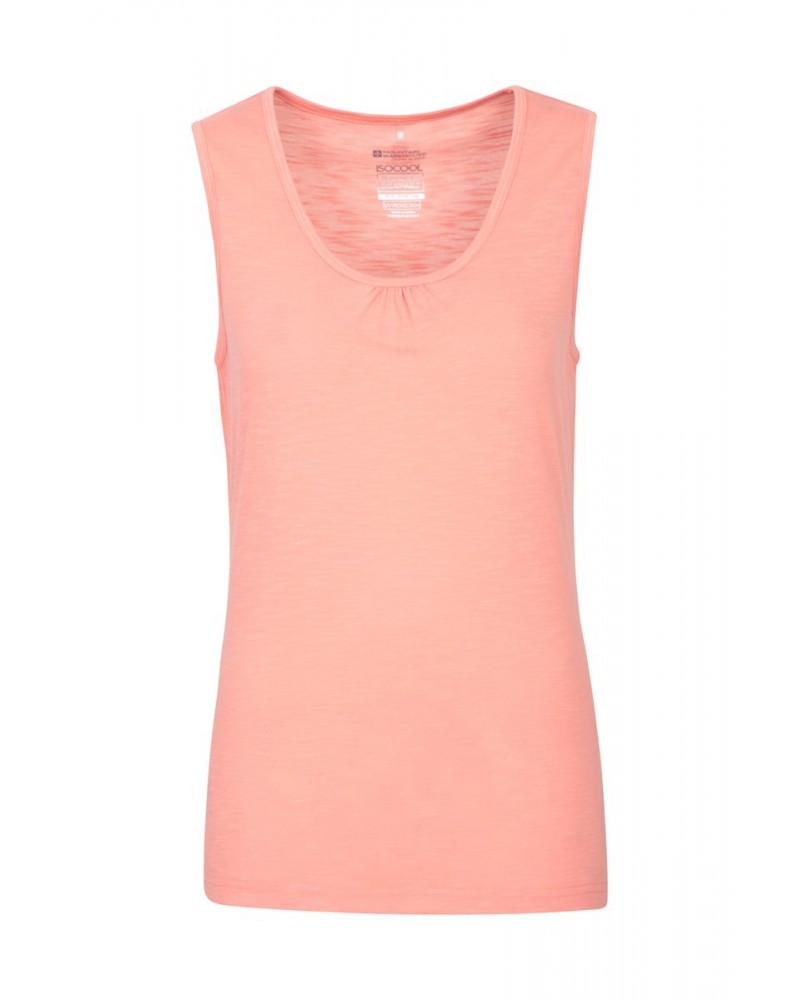 Agra Quick-Dry Slub Womens Tank Top Coral $10.59 Tops