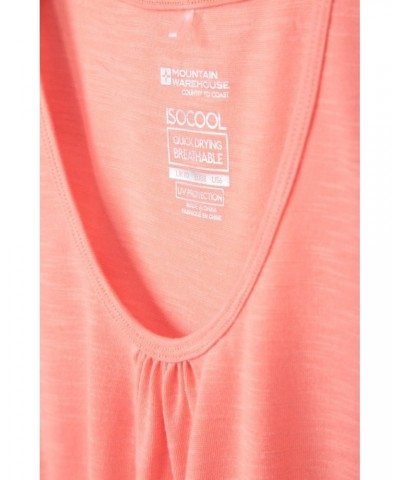 Agra Quick-Dry Slub Womens Tank Top Coral $10.59 Tops