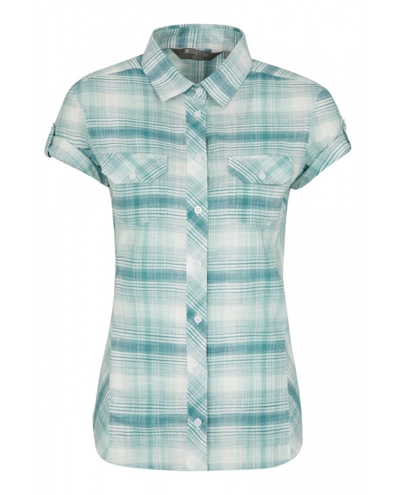 Holiday Womens Cotton Shirt Teal $15.51 Tops
