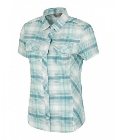 Holiday Womens Cotton Shirt Teal $15.51 Tops