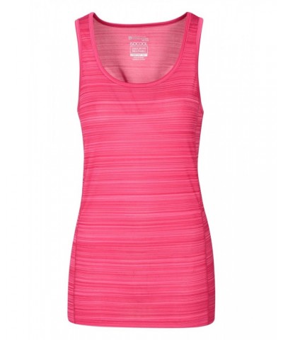 Endurance Striped Womens Tank Top Pink $10.39 Active