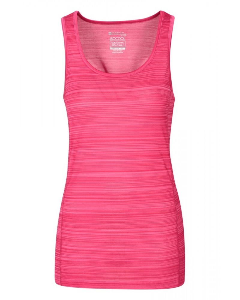 Endurance Striped Womens Tank Top Pink $10.39 Active