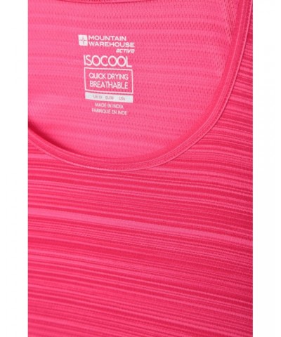 Endurance Striped Womens Tank Top Pink $10.39 Active