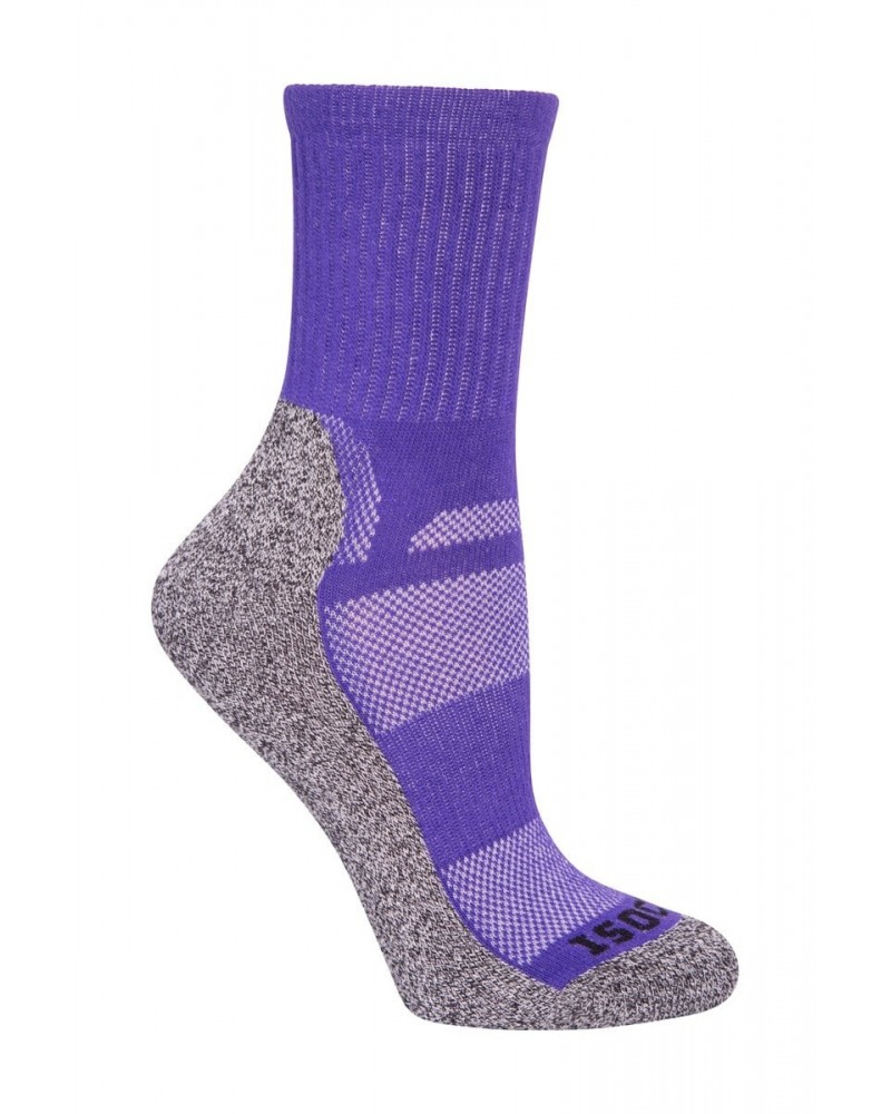 IsoCool Womens Trekker Quarter Length Socks Purple $10.00 Accessories