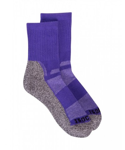 IsoCool Womens Trekker Quarter Length Socks Purple $10.00 Accessories