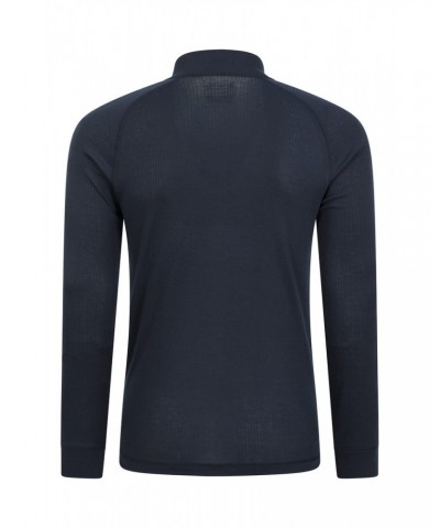 Talus Mens Long Sleeved Zip Neck Top Navy $12.64 Thermals