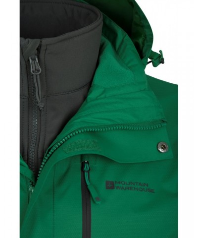 Bracken Extreme 3 in 1 Mens Waterproof Jacket Green $58.50 Jackets